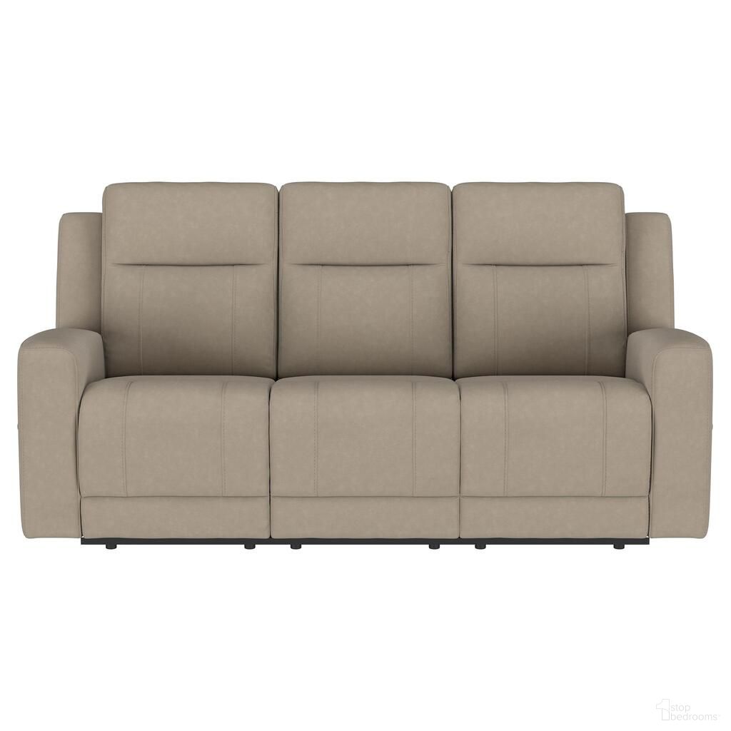 The appearance of Brentwood Upholstered Motion Reclining Sofa In Taupe designed by Coaster in the transitional interior design. This taupe piece of furniture was selected by 1StopBedrooms from Brentwood Collection to add a touch of cosiness and style into your home. Sku: 610281. Material: Upholstered.