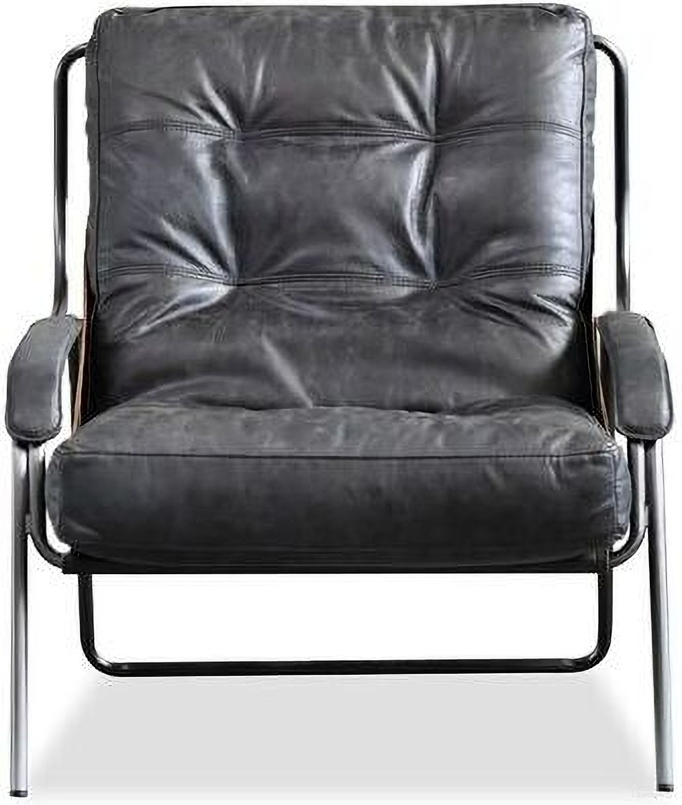 The appearance of Breuer Lounge Chair Brushed Vintage Iron In Antique Raven Black designed by Mobital in the rustic / southwestern interior design. This antique raven black piece of furniture  was selected by 1StopBedrooms from Breuer Collection to add a touch of cosiness and style into your home. Sku: LCH-BREU-ABLA-BRVI. Material: Leather.