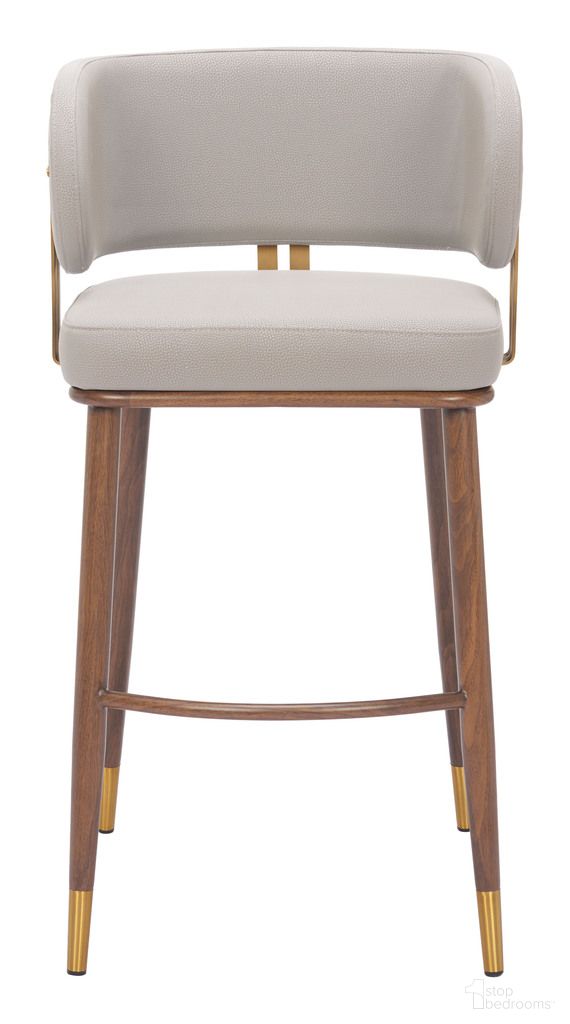 The appearance of Brew Barstool In Walnut and Beige designed by Zuo Modern in the modern / contemporary interior design. This walnut and beige piece of furniture was selected by 1StopBedrooms from Brew Collection to add a touch of cosiness and style into your home. Sku: 110946. Material: Polyurethane.