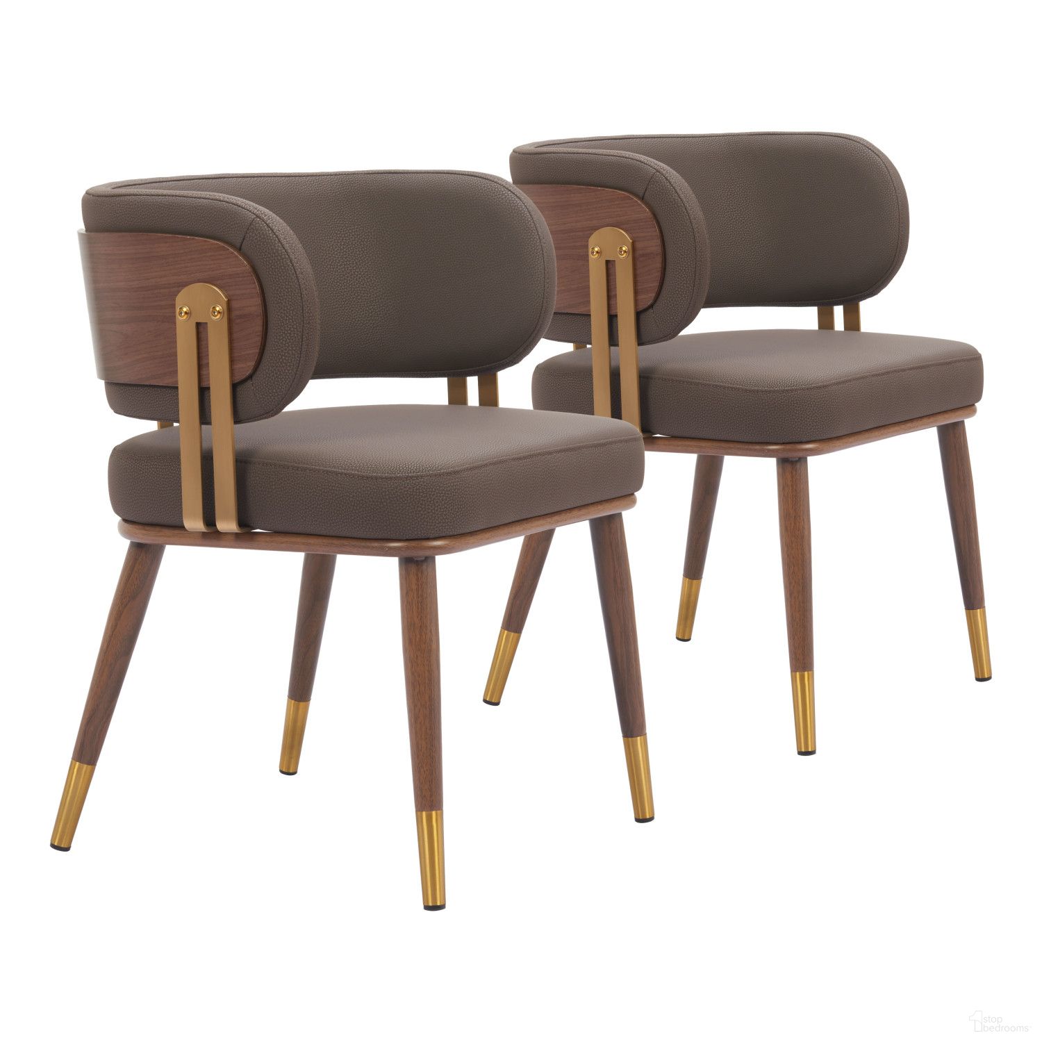 Brew Dining Chair In Brown and Walnut