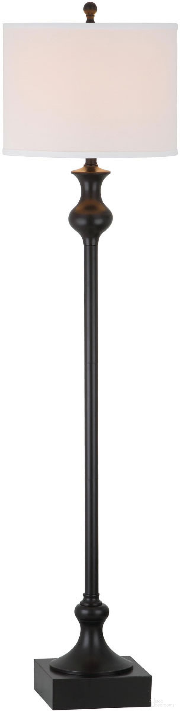 The appearance of Brewster Oil Rubbed Bronze Candlestick Floor Lamp with White Shade designed by Safavieh in the modern / contemporary interior design. This oil rubbed bronze finsh piece of furniture was selected by 1StopBedrooms from Safavieh LIT Collection to add a touch of cosiness and style into your home. Sku: LIT4341A. Material: Iron.