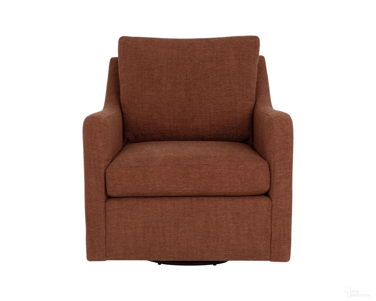 Brianna Swivel Lounge Chair In Rhine Russet