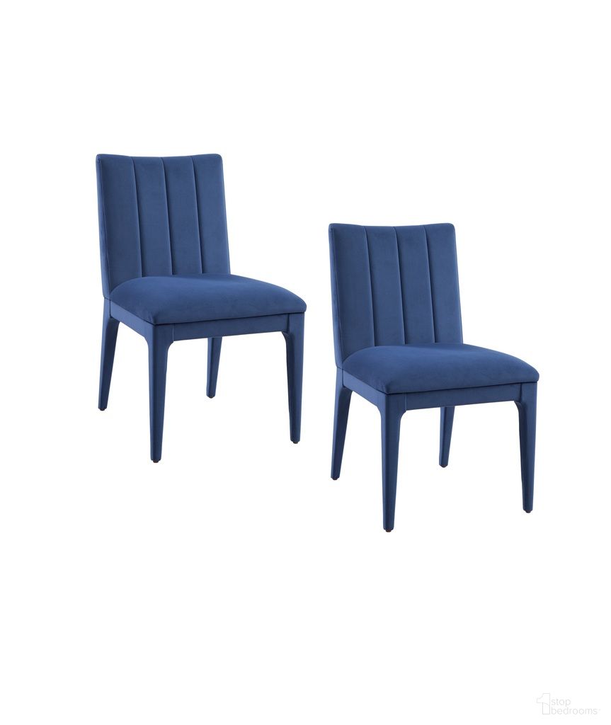 The appearance of Brianne Dining Chair Set of 2 In Navy Blue designed by Bassett Mirror Company in the modern / contemporary interior design. This navy blue piece of furniture was selected by 1StopBedrooms from Brianne Collection to add a touch of cosiness and style into your home. Sku: 9745-DR-800-2. Material: Wood. Chair Type: Side Chair.