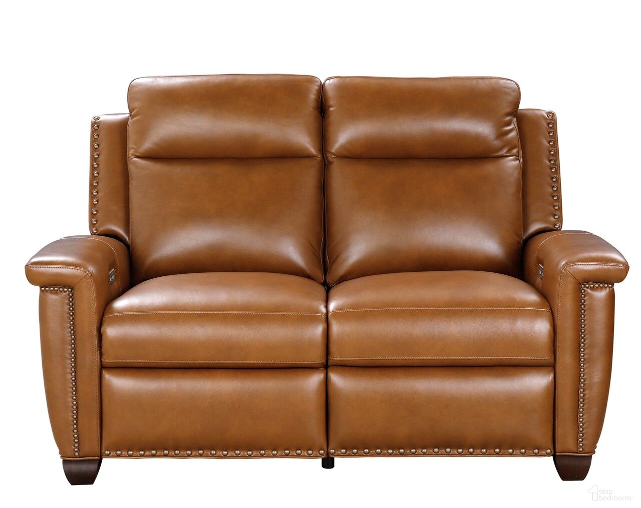 Briar Power Reclining Loveseat with Power Head Rests In Saddle