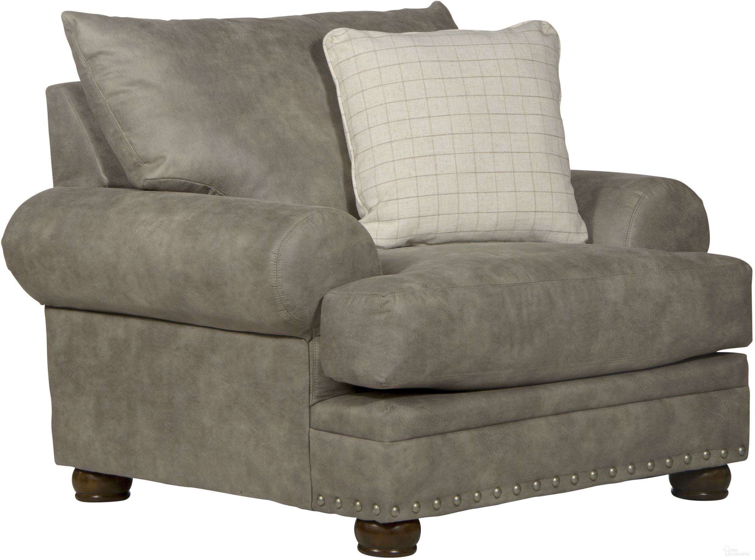 The appearance of Briarcliff Chair In Pebble designed by Jackson in the modern / contemporary interior design. This pebble piece of furniture was selected by 1StopBedrooms from Briarcliff Collection to add a touch of cosiness and style into your home. Sku: 208301183768212226. Material: Fabric.