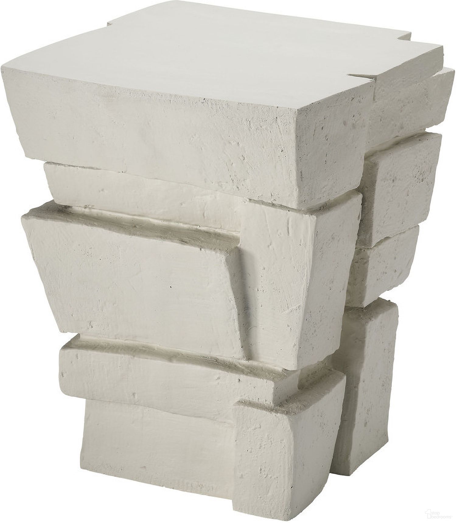 The appearance of Brick Fiber Glass Side Table In Cream White designed by Jamie Young Company in the modern / contemporary interior design. This cream white piece of furniture  was selected by 1StopBedrooms from Brick Collection to add a touch of cosiness and style into your home. Sku: 20BRIC-STWH. Material: Fiber.