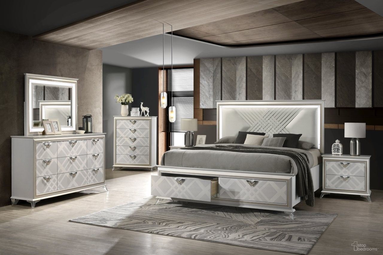 The appearance of Brickfield Queen Storage Bed In Silver designed by J&M in the modern / contemporary interior design. This silver piece of furniture was selected by 1StopBedrooms from Brickfield Collection to add a touch of cosiness and style into your home. Sku: 18488-Q. Bed Size: Queen. Material: MDF.