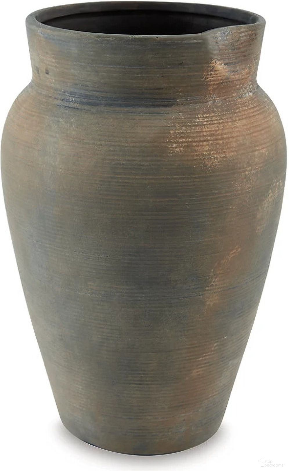 The appearance of Brickmen Vase In Antique Grey designed by Signature Design by Ashley in the transitional interior design. This antique grey piece of furniture was selected by 1StopBedrooms from Brickmen Collection to add a touch of cosiness and style into your home. Sku: A2000659. Material: Ceramic.