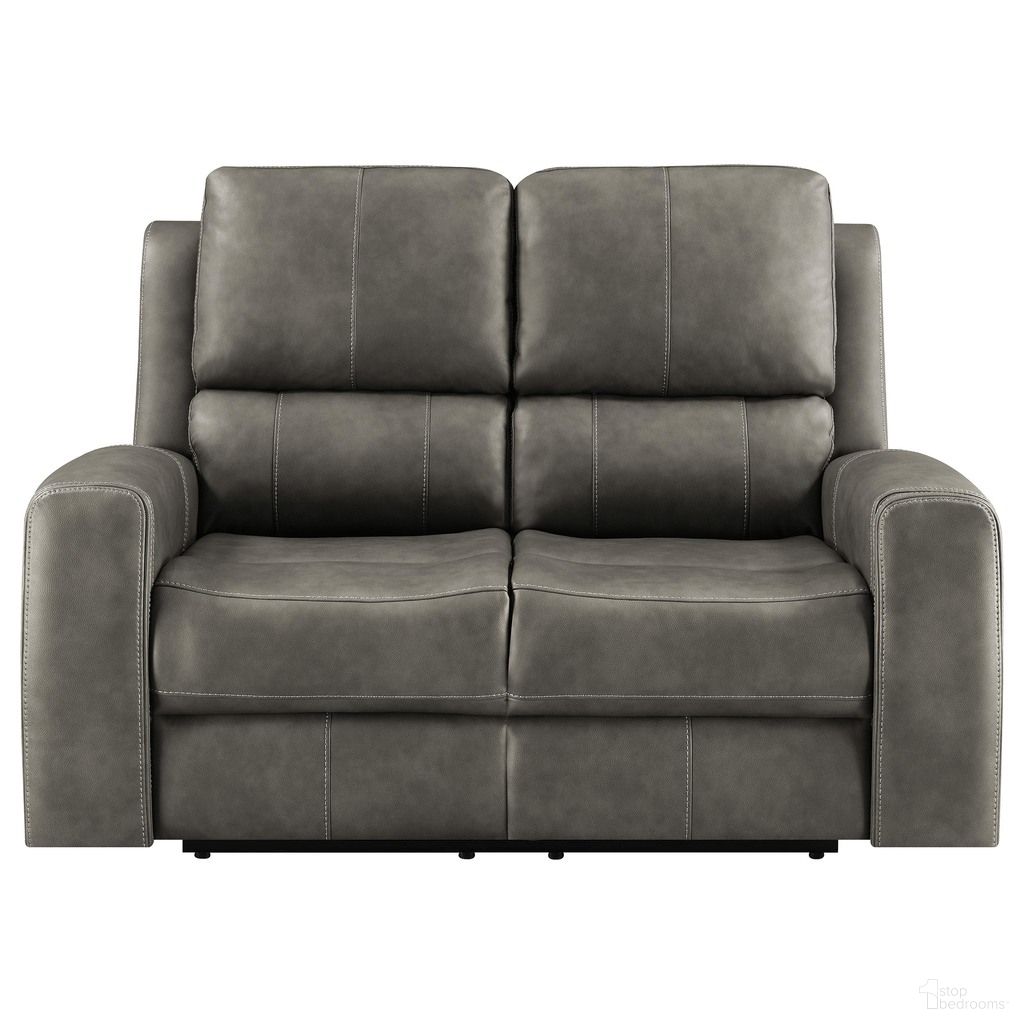 Brickston Triple Power Reclining Loveseat In Charcoal