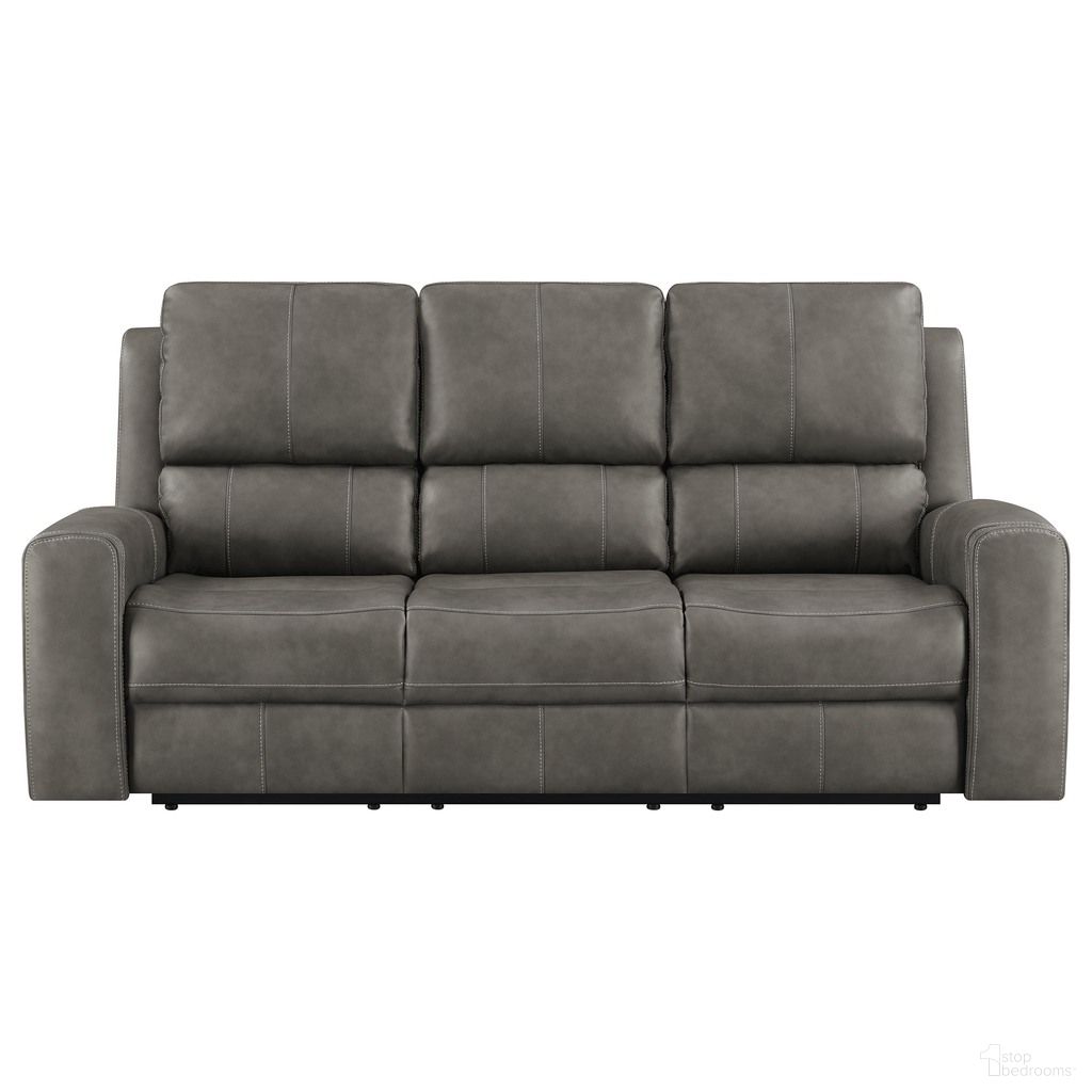 Brickston Triple Power Reclining Sofa In Charcoal