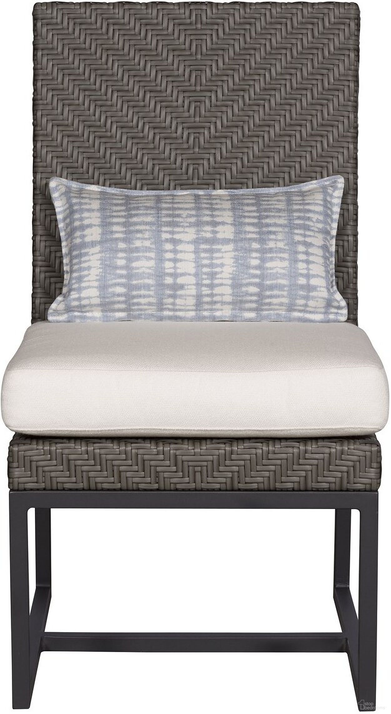 The appearance of Bridgehampton Outdoor Side Chair In White and Brown designed by Vanguard Furniture in the modern / contemporary interior design. This white and brown piece of furniture  was selected by 1StopBedrooms from Bridgehampton Collection to add a touch of cosiness and style into your home. Sku: OW107-S_155159. Material: Metal.