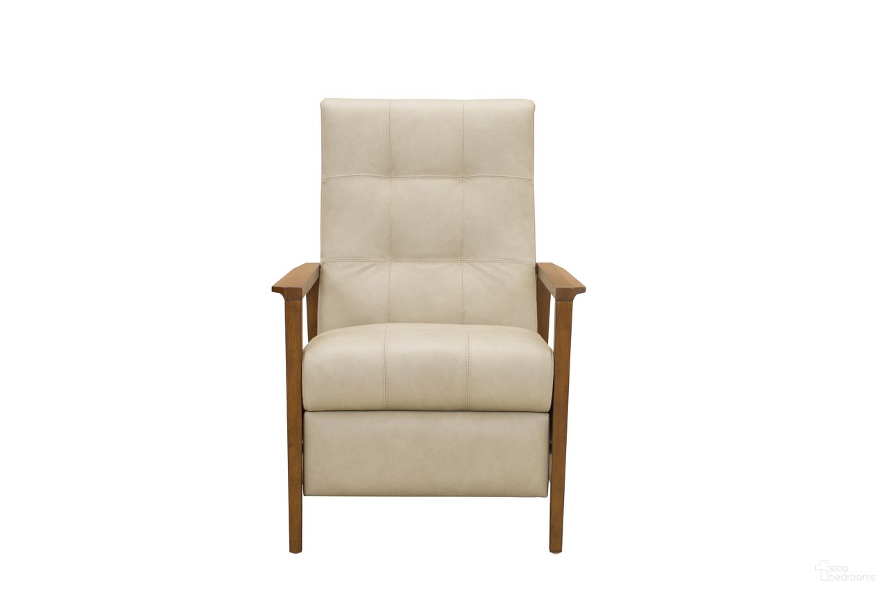 The appearance of Bridget Push Thru The Arms Recliner In Stone designed by BarcaLounger in the modern / contemporary interior design. This stone piece of furniture was selected by 1StopBedrooms from Bridget Collection to add a touch of cosiness and style into your home. Sku: 71647530981. Material: Leather.