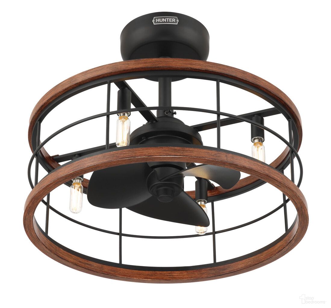 Bridgette Fandelier 22 Inch Ceiling Fan with Light Kit and Handheld Remote In Matte Black