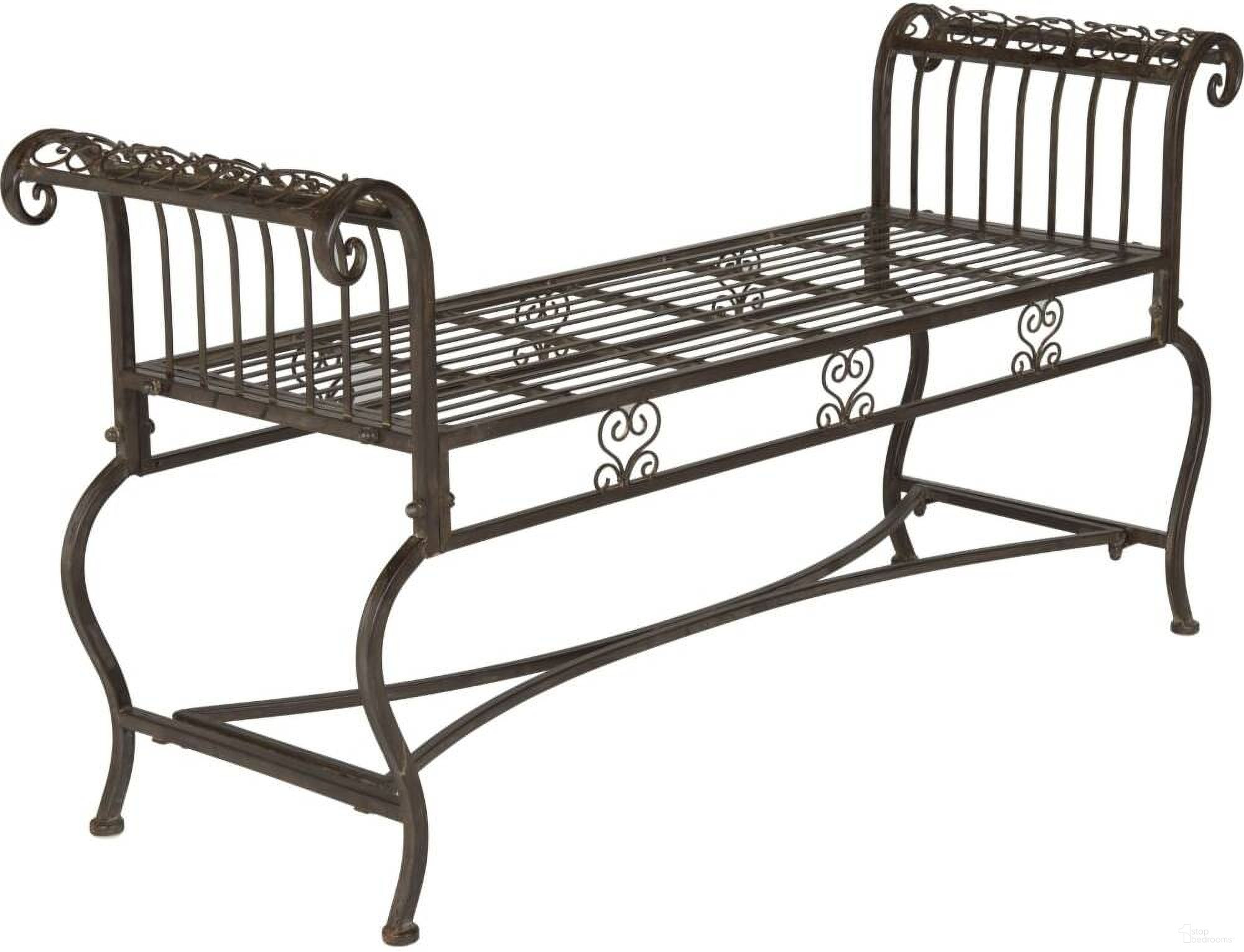 Brielle Rustic Brown Bench