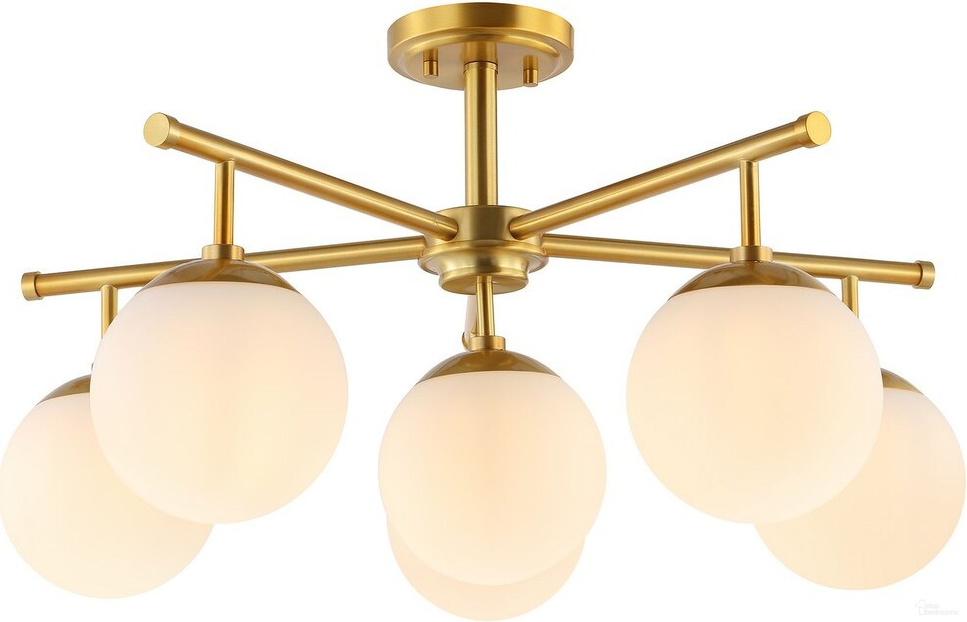 The appearance of Briette Flush Mount in Gold designed by Safavieh in the modern / contemporary interior design. This gold piece of furniture  was selected by 1StopBedrooms from Briette Collection to add a touch of cosiness and style into your home. Sku: FLU4079A. Material: Iron.