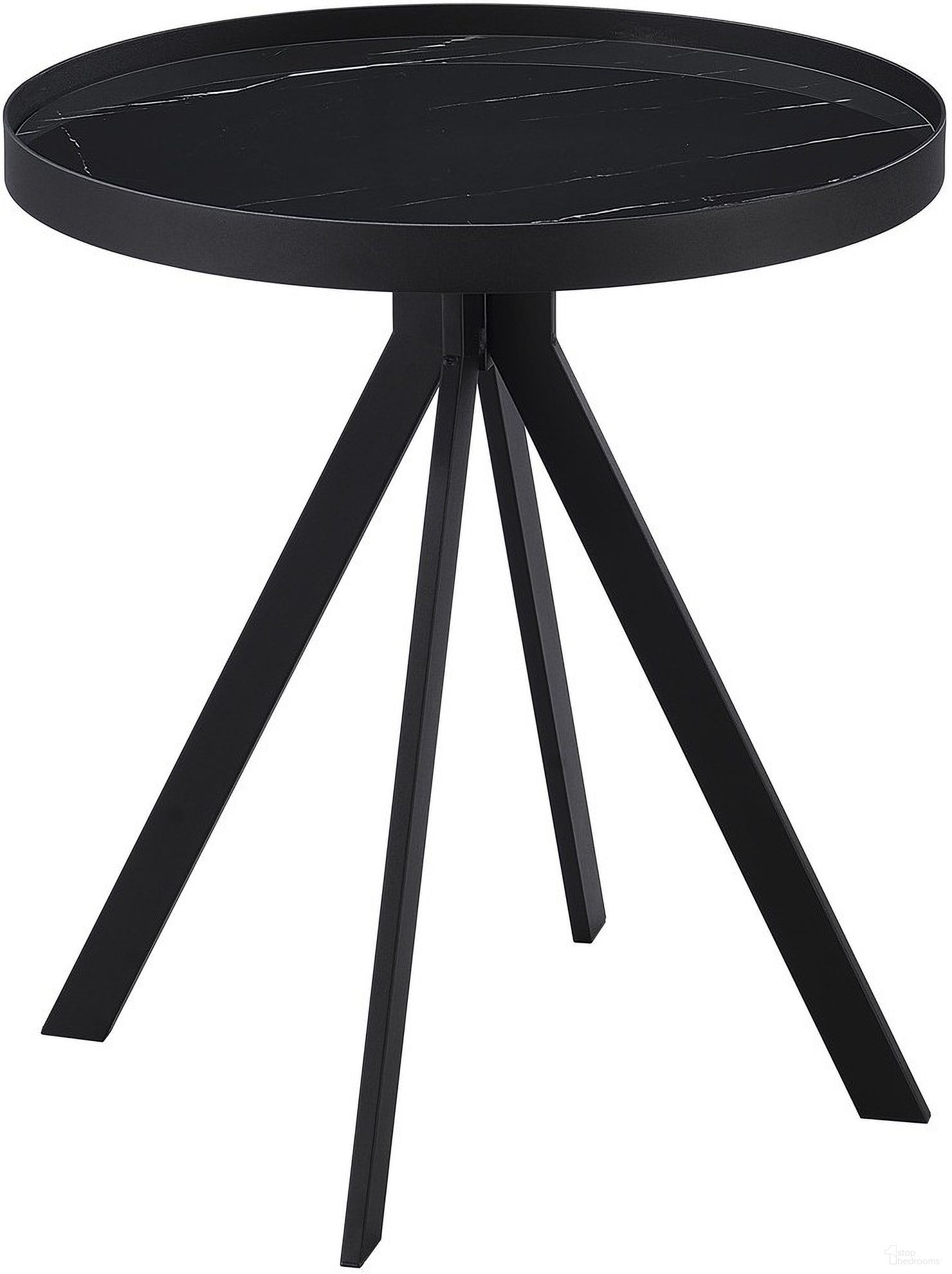 The appearance of Briggs Round Marble Printed Glass Top End Table In Black designed by Coaster in the modern / contemporary interior design. This black piece of furniture  was selected by 1StopBedrooms from Briggs Collection to add a touch of cosiness and style into your home. Sku: 706267. Material: Glass.