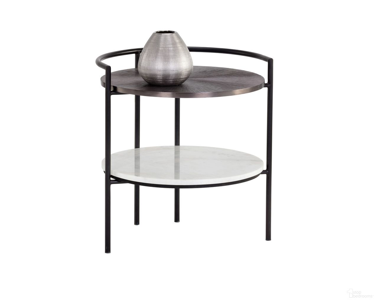 Brighton Nightstand In White and Black