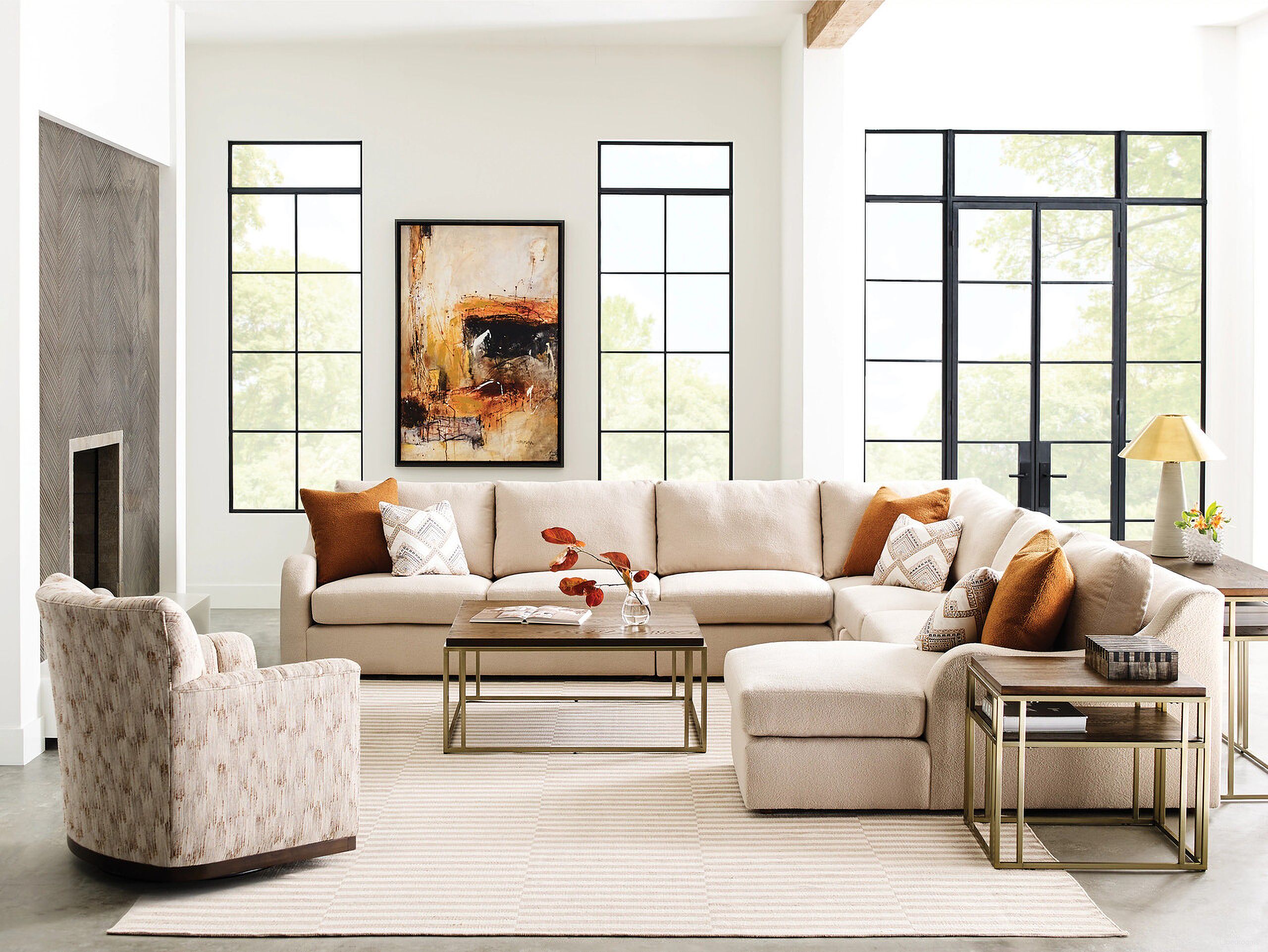 The appearance of Brighton Square Occasional Table Set In Cacao designed by Kincaid in the transitional interior design. This cacao piece of furniture  was selected by 1StopBedrooms from Brighton Collection to add a touch of cosiness and style into your home. Sku: 114-912;114-915. Material: Metal.