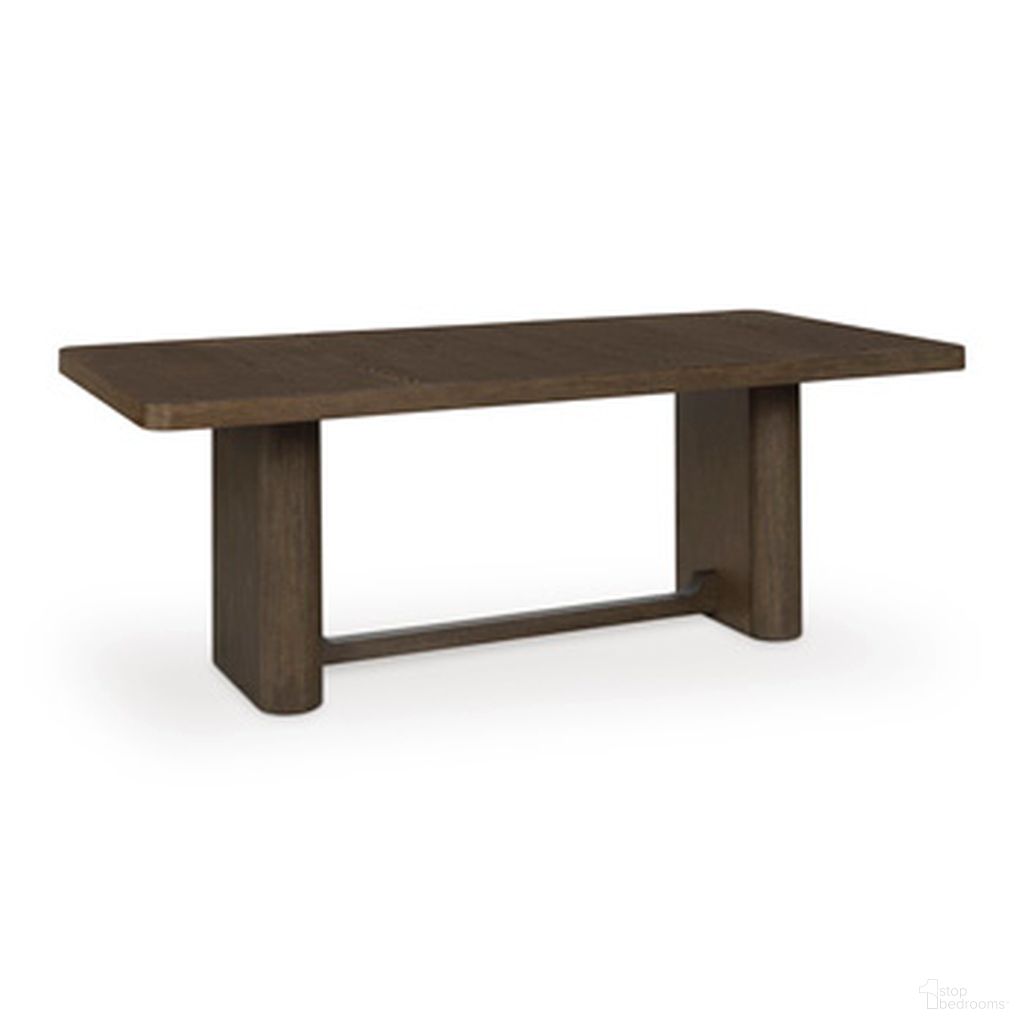 The appearance of Brillynd Rectangular Dining Table In Burnished Brown designed by Signature Design by Ashley in the modern / contemporary interior design. This burnished brown piece of furniture  was selected by 1StopBedrooms from Brillynd Collection to add a touch of cosiness and style into your home. Sku: NCD843-45. Table Base Style: Double Pedestal. Material: Wood. Table Top Shape: Rectangular. Size: 40" x 84".