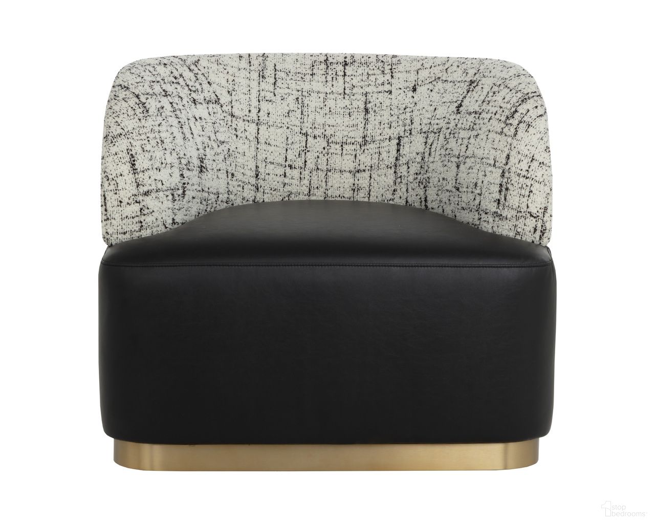 Brinda Swivel Lounge Chair In Bravo Black and Halton Birch