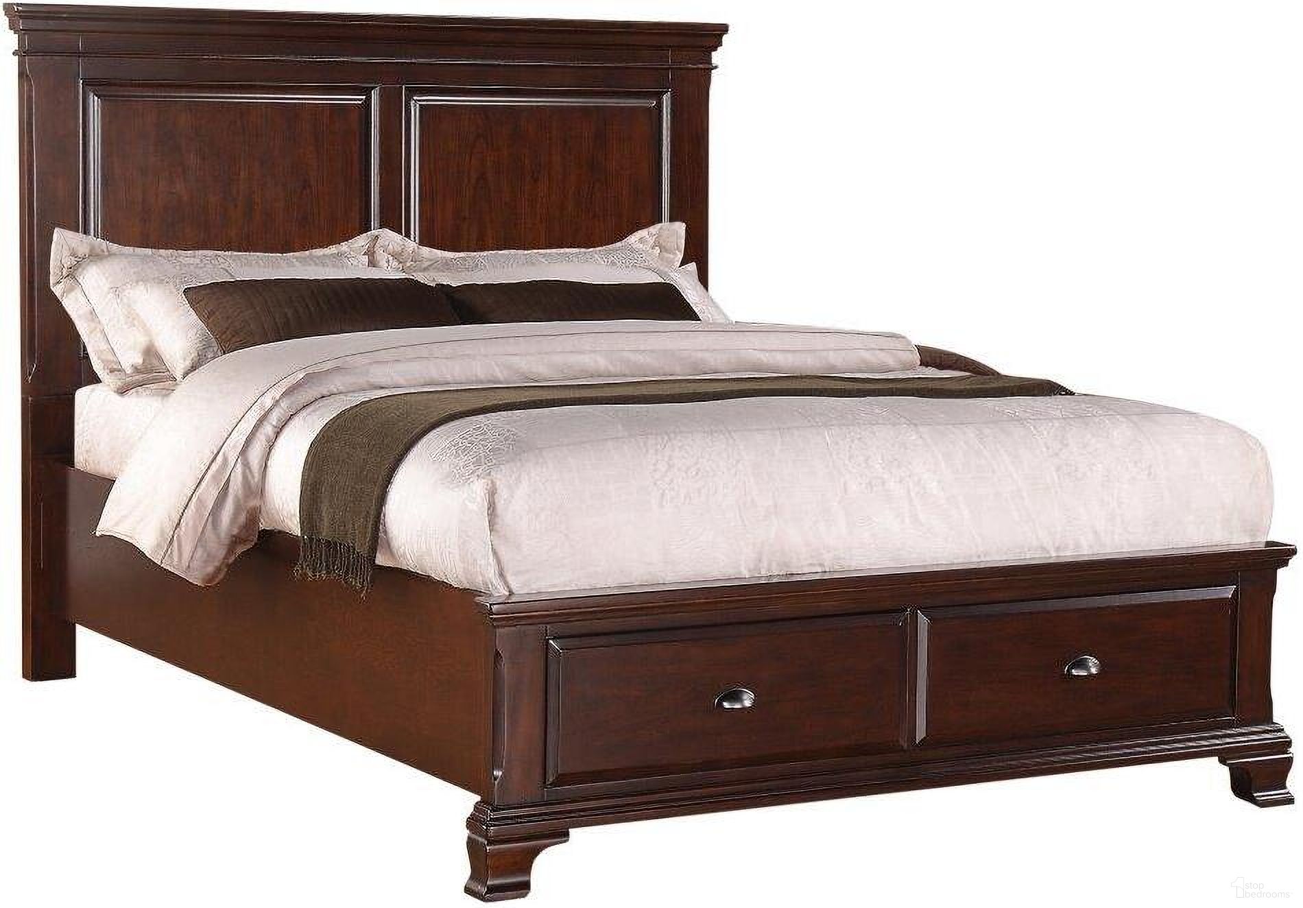 Brinley Cherry Queen Platform Storage Bed by Picket House | 1StopBedrooms