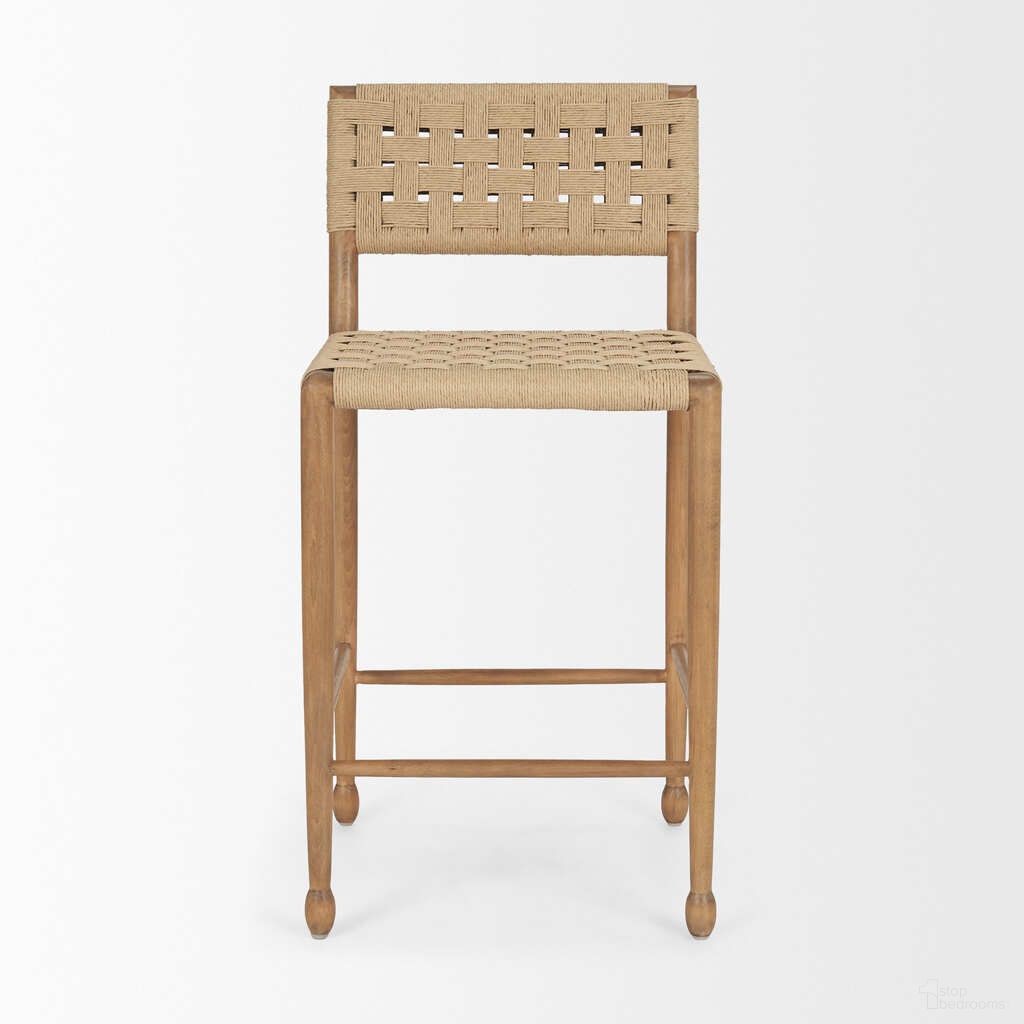 The appearance of Brinley Counter Stool with Woven Paper Rope and Wood Frame In Brown designed by Mercana in the modern / contemporary interior design. This brown piece of furniture was selected by 1StopBedrooms from Brinley Collection to add a touch of cosiness and style into your home. Sku: 71179. Material: Wood.