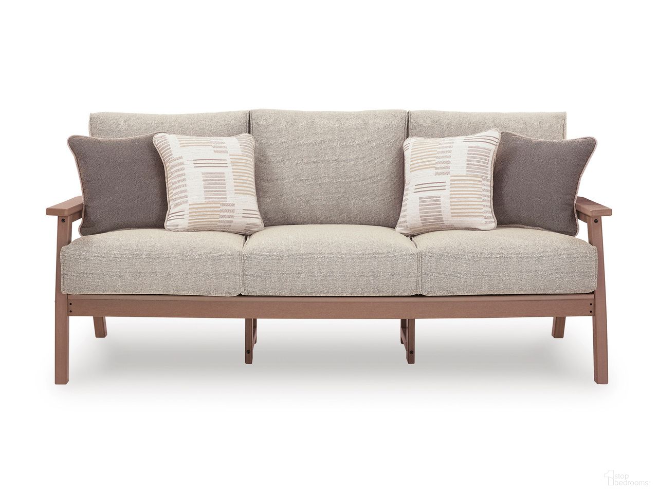 Brinnalli Outdoor Sofa with Cushion In Driftwood