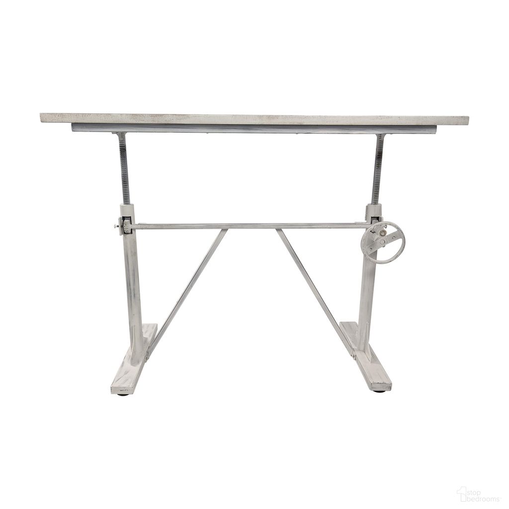 Brio Sit or Standing Adjustable Desk In Whitewash