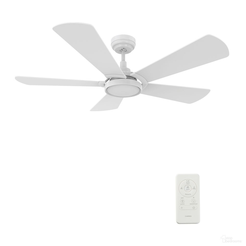 Brisa 52 Inch 5-Blade Flush Mount Smart Ceiling Fan with LED Light and Remote In White