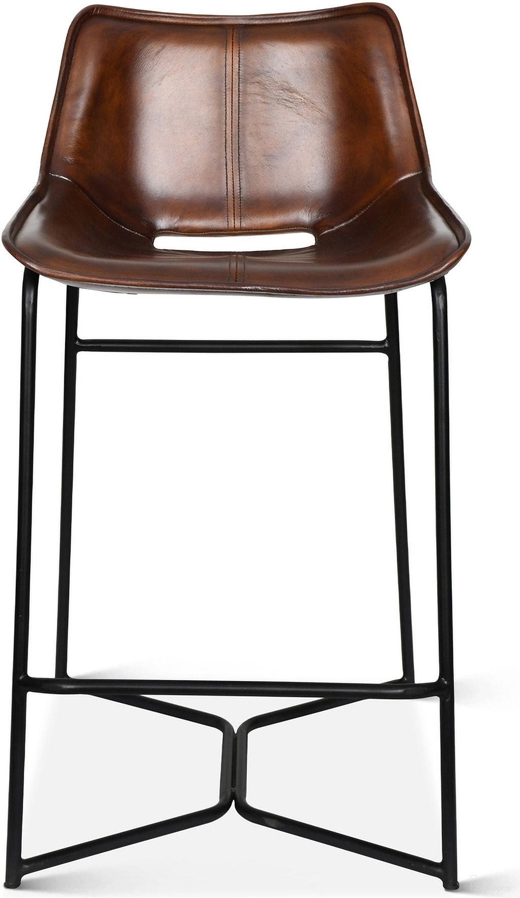 The appearance of Brisbane Counter Chair In Hand Washed Chestnut Leather designed by Home Trends and Design in the transitional interior design. This chestnut piece of furniture  was selected by 1StopBedrooms from Brisbane Collection to add a touch of cosiness and style into your home. Sku: ZWBRIMCCCH. Material: Reclaimed Iron.