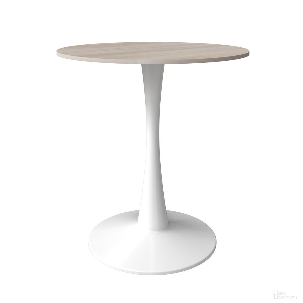 Bristol 24 Inch Round Dining Table with MDF Top In White