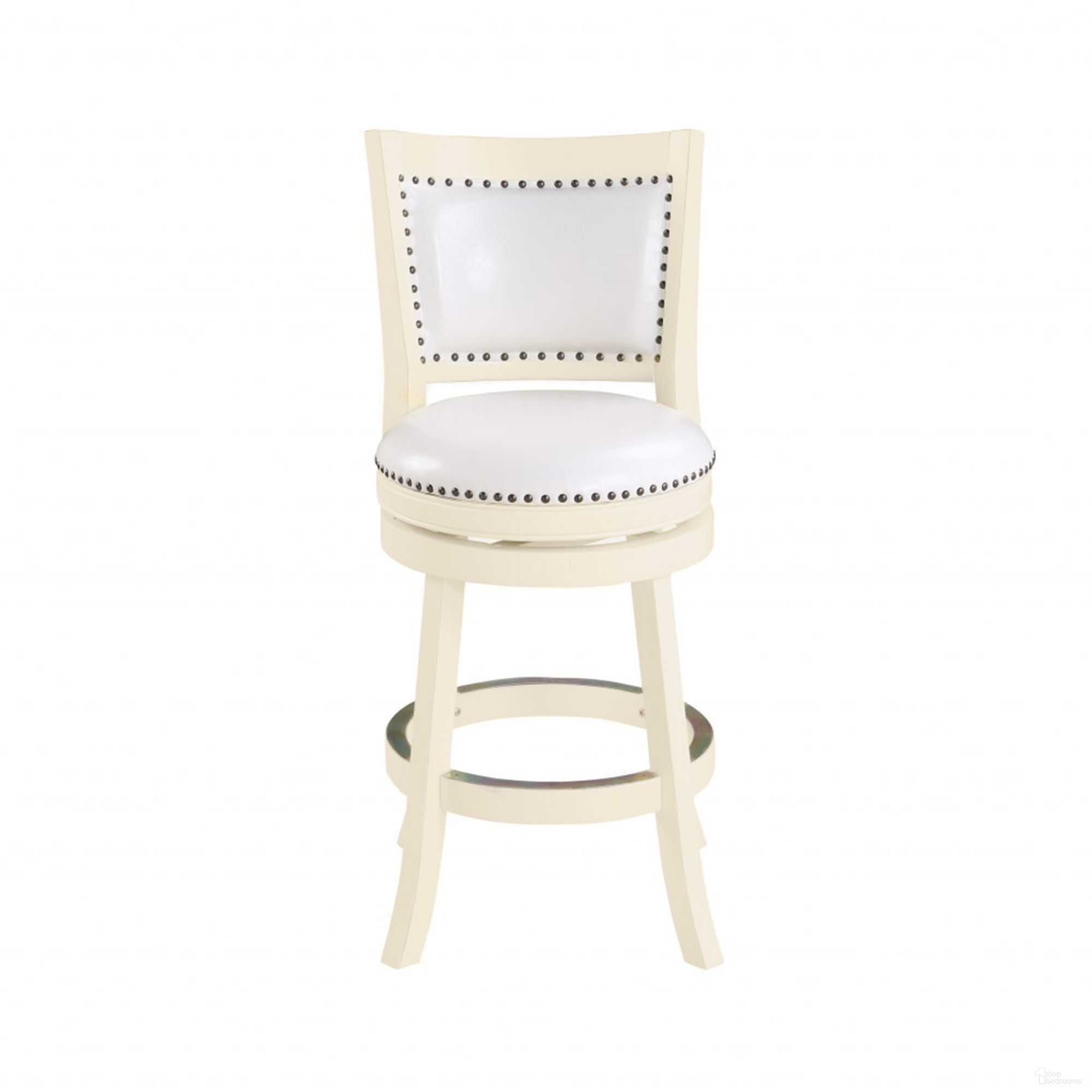 Bristol 24 Inch Swivel Counter Stool In Distressed White