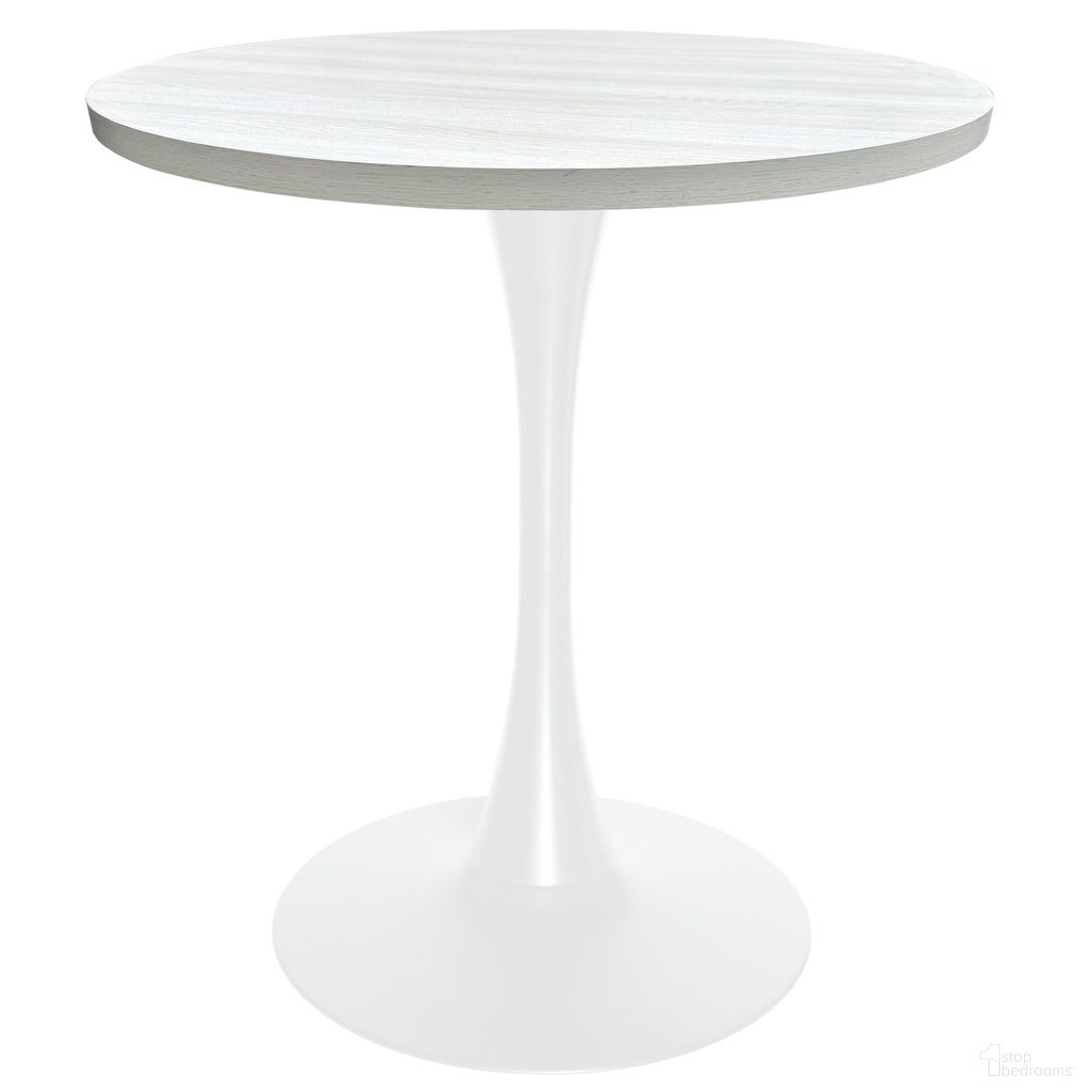 The appearance of Bristol 27 Inch Round Dining Table with MDF Top In White and Light Natural designed by LeisureMod in the modern / contemporary interior design. This white/light natural piece of furniture  was selected by 1StopBedrooms from Bristol Collection to add a touch of cosiness and style into your home. Sku: BTW-27LNW. Table Base Style: Pedestal. Table Top Shape: Round. Material: MDF. Size: 27".