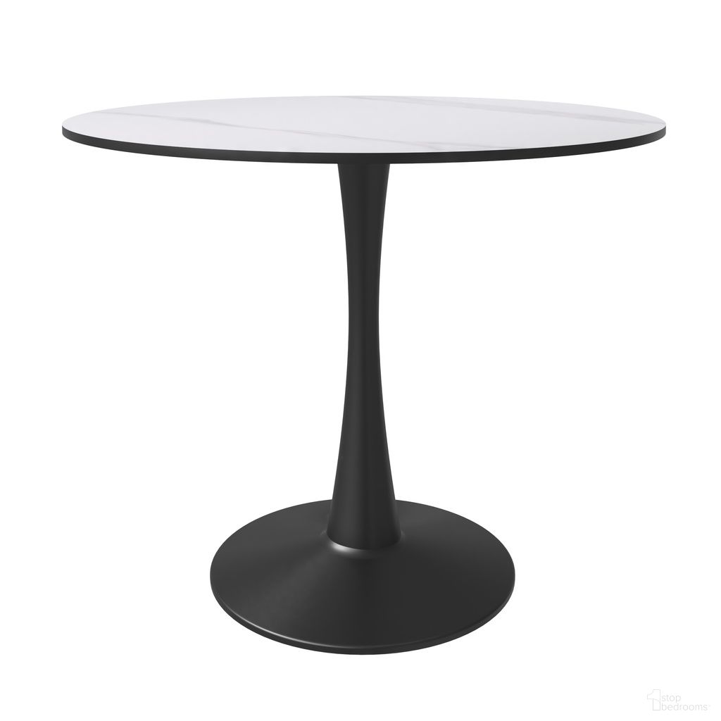 The appearance of Bristol 35 Inch Sintered Stone Top Round Dining Table In Black and White designed by LeisureMod in the modern / contemporary interior design. This black/white piece of furniture  was selected by 1StopBedrooms from Bristol Collection to add a touch of cosiness and style into your home. Sku: BTBL-35WS. Table Base Style: Pedestal. Table Top Shape: Round. Material: Stone. Size: 35".