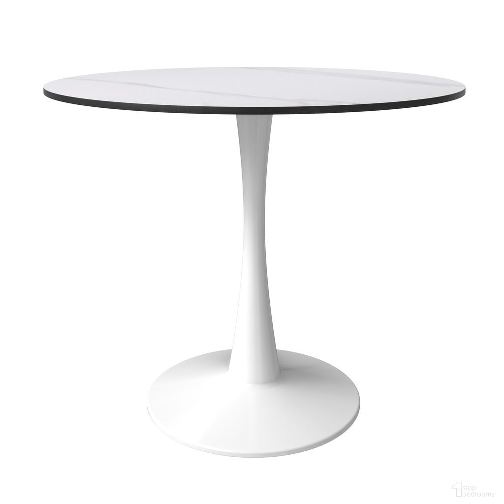 The appearance of Bristol 35 Inch Sintered Stone Top Round Dining Table In White designed by LeisureMod in the modern / contemporary interior design. This white piece of furniture  was selected by 1StopBedrooms from Bristol Collection to add a touch of cosiness and style into your home. Sku: BTW-35WS. Table Base Style: Pedestal. Table Top Shape: Round. Material: Stone. Size: 35".