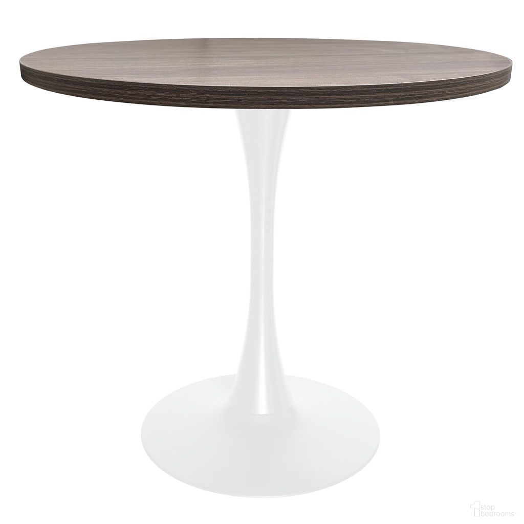 The appearance of Bristol 36 Inch MDF Top Round Dining Table In White and Dark Walnut designed by LeisureMod in the modern / contemporary interior design. This white/dark walnut piece of furniture was selected by 1StopBedrooms from Bristol Collection to add a touch of cosiness and style into your home. Sku: BTW-36DBR. Table Base Style: Pedestal. Table Top Shape: Round. Material: MDF. Size: 36".