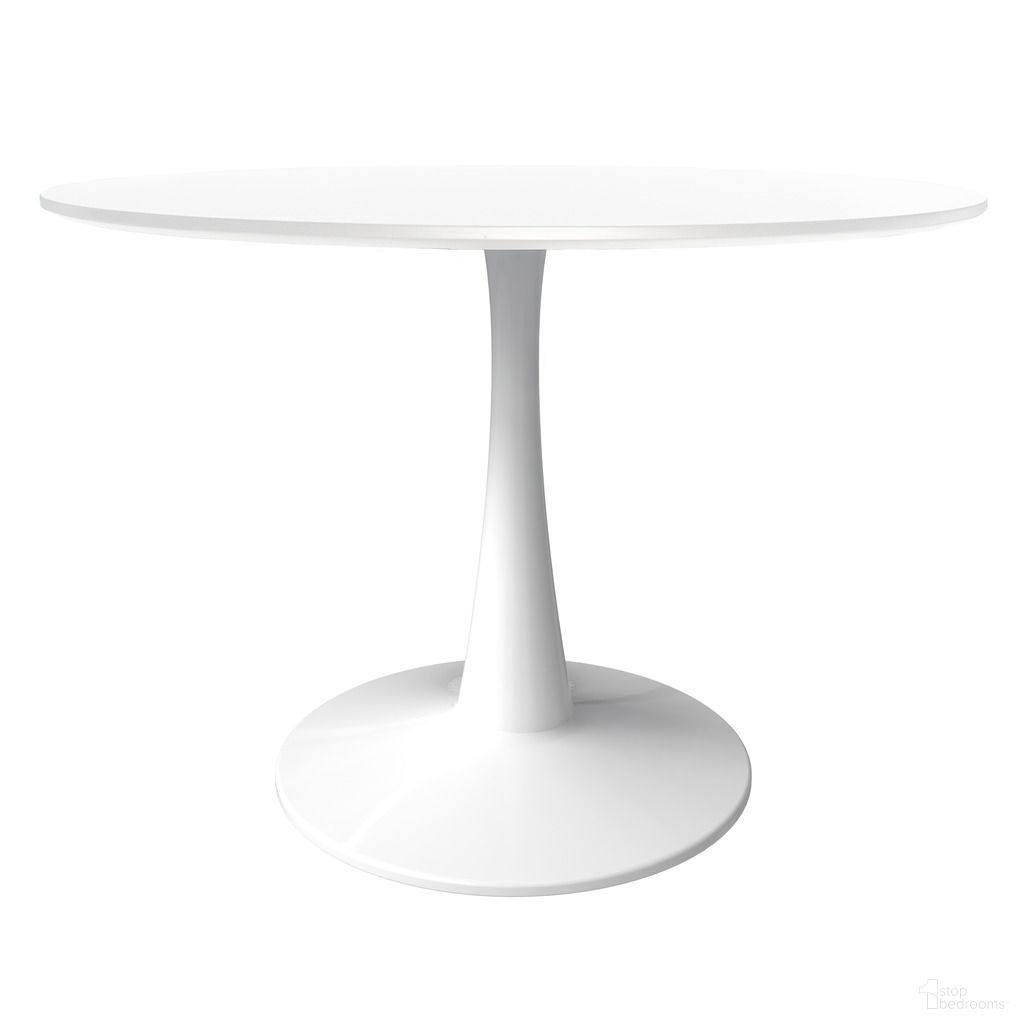 The appearance of Bristol 40 Inch Round Dining Table In White designed by LeisureMod in the modern / contemporary interior design. This white piece of furniture  was selected by 1StopBedrooms from Bristol Collection to add a touch of cosiness and style into your home. Sku: BTW-40W. Table Base Style: Pedestal. Table Top Shape: Round. Material: MDF. Size: 40".