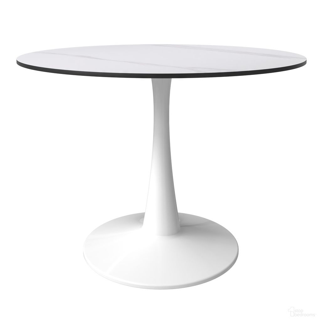 The appearance of Bristol 40 Inch Sintered stone Top Round Dining Table In White designed by LeisureMod in the modern / contemporary interior design. This white piece of furniture  was selected by 1StopBedrooms from Bristol Collection to add a touch of cosiness and style into your home. Sku: BTW-40WS. Table Base Style: Pedestal. Table Top Shape: Round. Material: Stone. Size: 40".