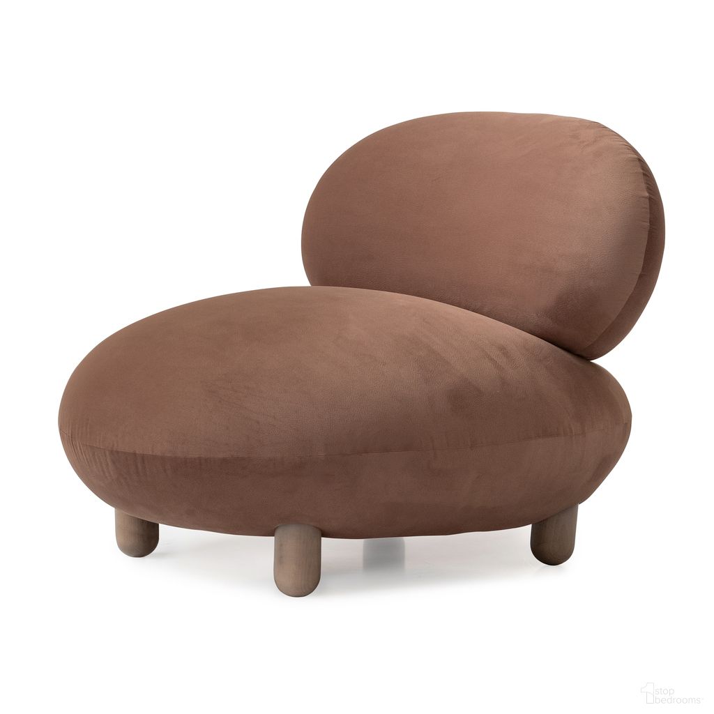 The appearance of Bristol Point Accent Chair In Fawn and Saddle Brown designed by Michael Amini in the modern / contemporary interior design. This fawn/saddle brown piece of furniture was selected by 1StopBedrooms from Bristol Point Collection to add a touch of cosiness and style into your home. Sku: LFR-BSTL834-SDL-226. Material: Velvet.