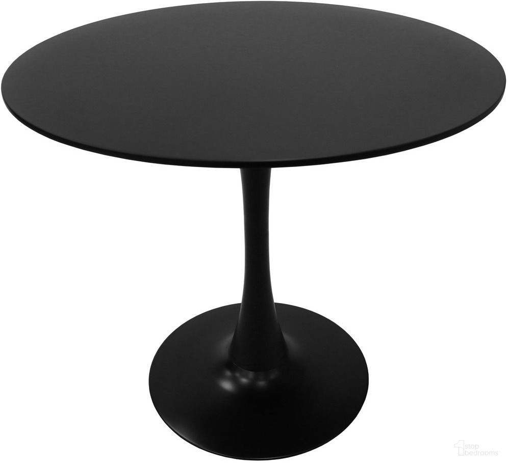 The appearance of Bristol Round Dining Table with A 31 Inch Wood Top and Iron Pedestal Base In Black designed by LeisureMod in the transitional interior design. This black piece of furniture was selected by 1StopBedrooms from Bristol Collection to add a touch of cosiness and style into your home. Sku: BTBL-31BL. Table Base Style: Pedestal. Table Top Shape: Round. Material: MDF. Size: 31".