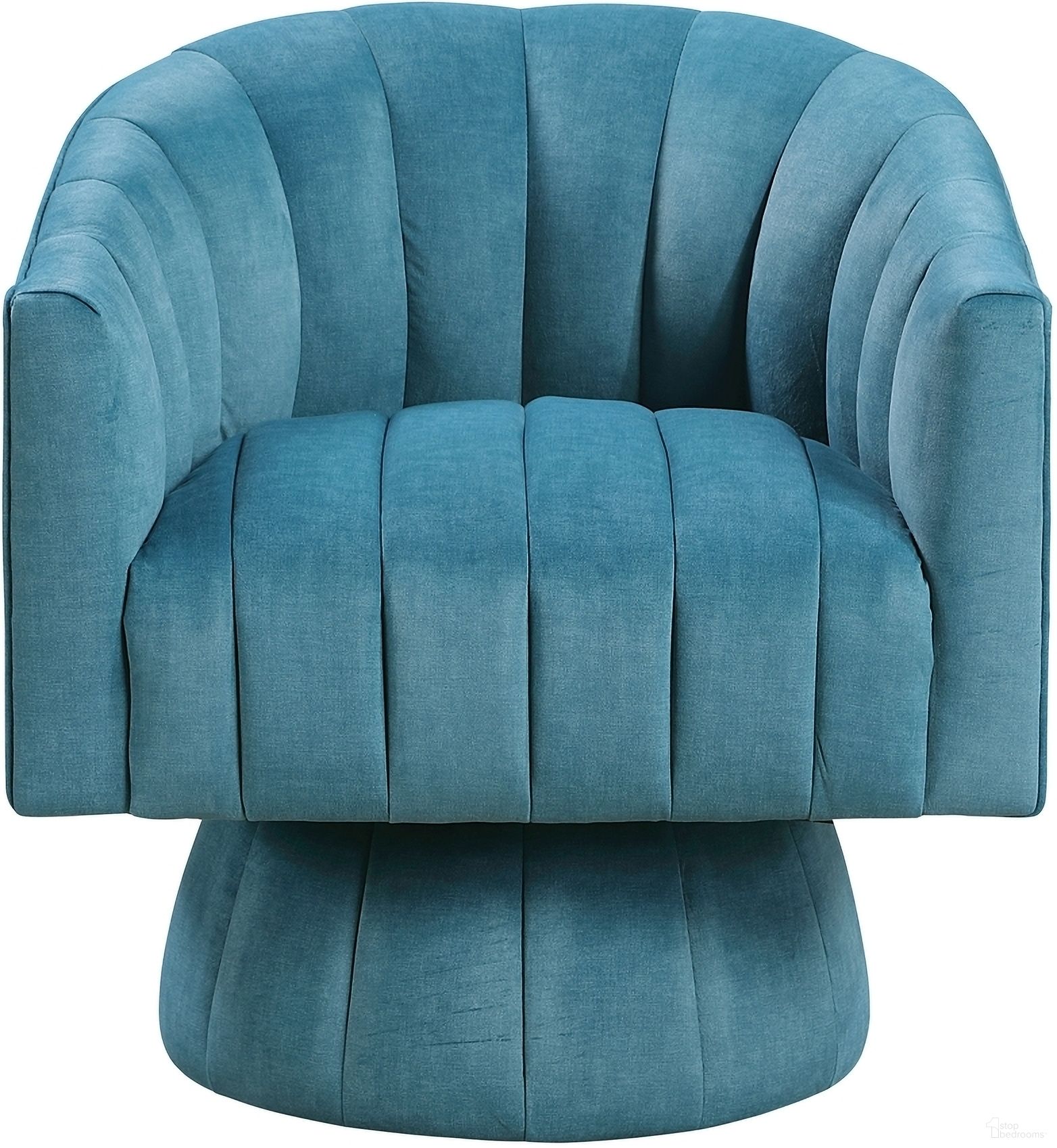 The appearance of Bristol Swivel Chair In Blue designed by Homelegance in the modern / contemporary interior design. This blue piece of furniture  was selected by 1StopBedrooms from Bristol Collection to add a touch of cosiness and style into your home. Sku: 1025DTL-1. Material: Velvet.