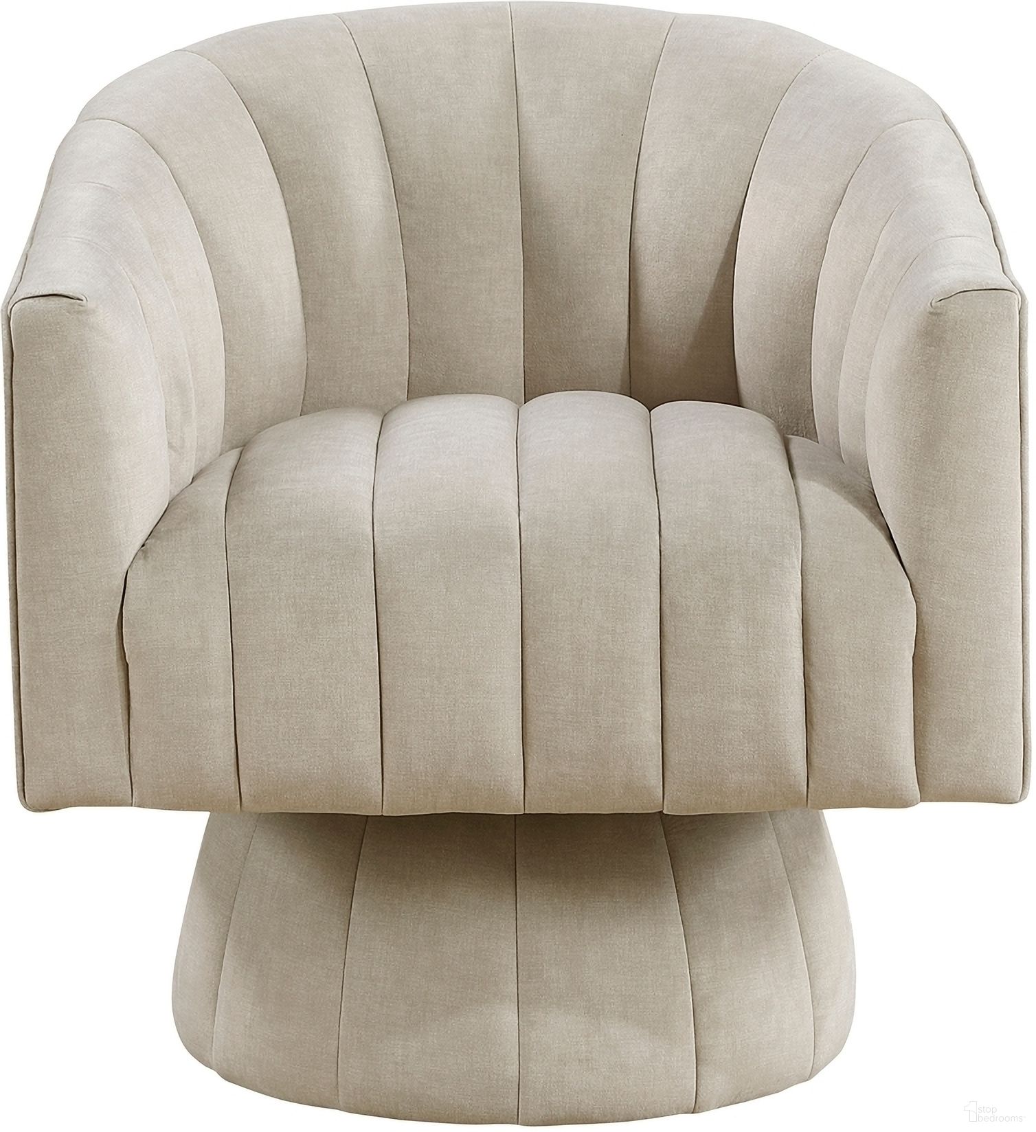 The appearance of Bristol Swivel Chair In Beige designed by Homelegance in the modern / contemporary interior design. This beige piece of furniture was selected by 1StopBedrooms from Bristol Collection to add a touch of cosiness and style into your home. Sku: 1025TPE-1. Material: Velvet.