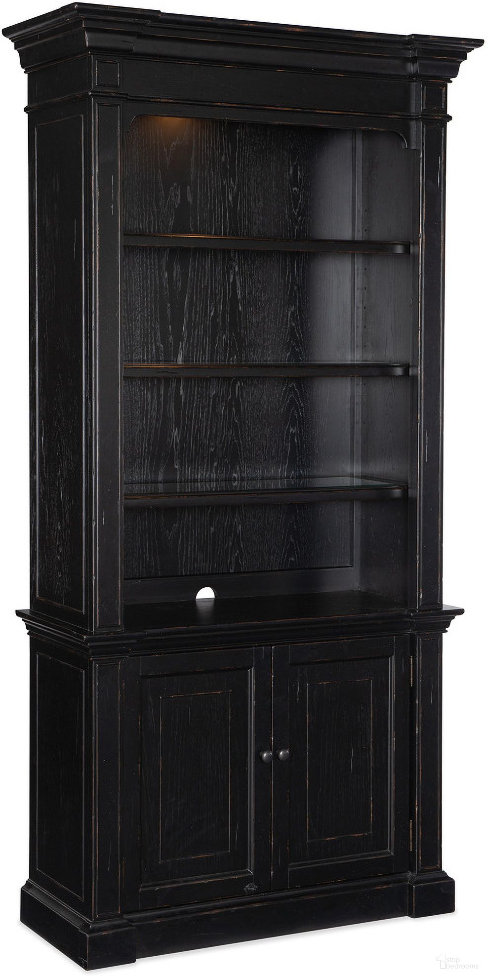 The appearance of Bristowe Bristowe Bookcase designed by Hooker in the traditional interior design. This black piece of furniture was selected by 1StopBedrooms from Bristowe Collection to add a touch of cosiness and style into your home. Sku: 5971-10445-99. Material: Veneer.