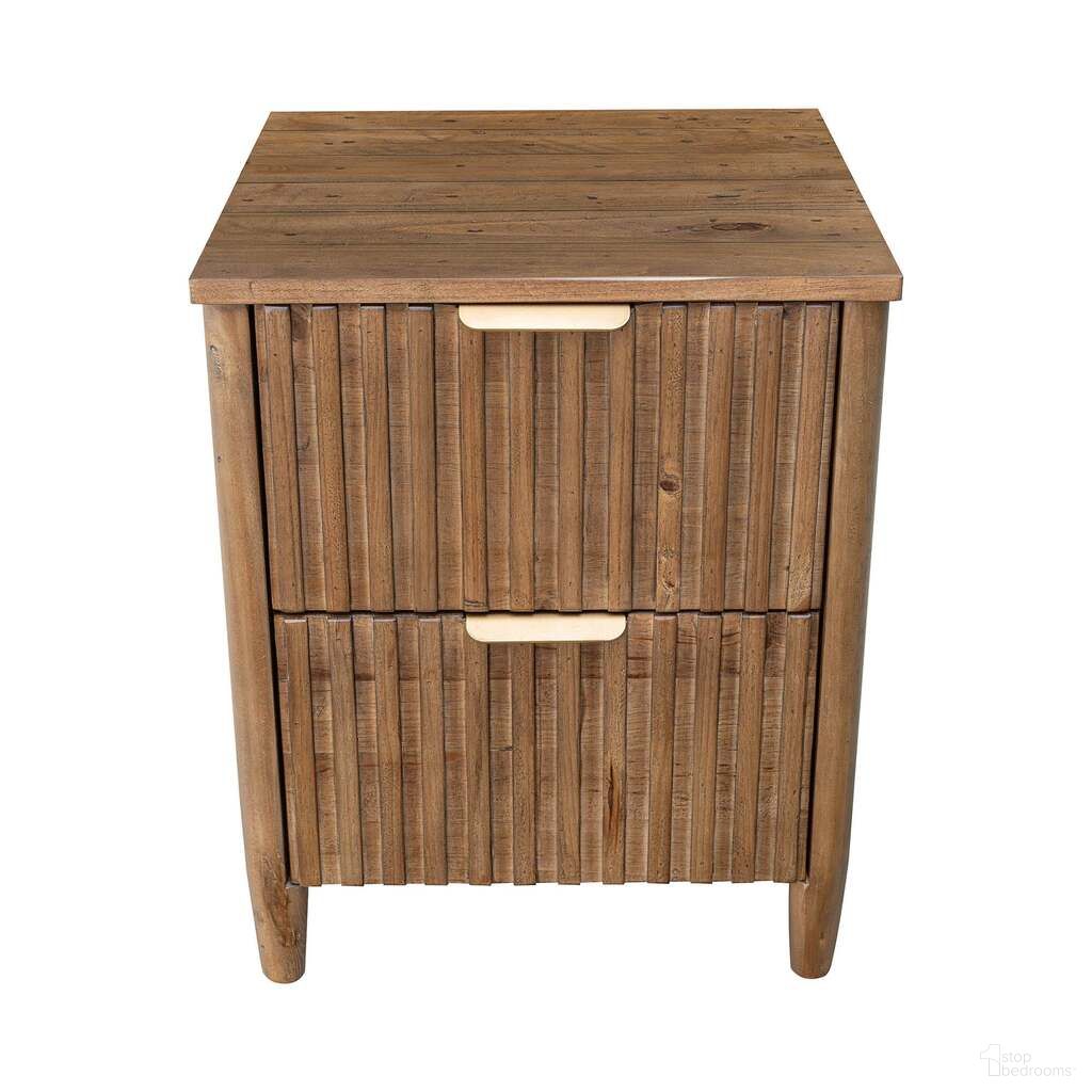 The appearance of Britanica 2 Drawer Nightstand In Brown and Brass designed by LH Imports in the transitional interior design. This brown/brass piece of furniture was selected by 1StopBedrooms from Britanica Collection to add a touch of cosiness and style into your home. Sku: BRT002. Material: Reclaimed Pine.