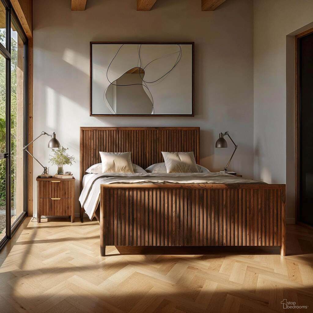 The appearance of Britanica Queen Bed In Brown designed by LH Imports in the transitional interior design. This brown piece of furniture  was selected by 1StopBedrooms from Britanica Collection to add a touch of cosiness and style into your home. Sku: BRT001Q. Bed Size: Queen. Material: Reclaimed Pine.