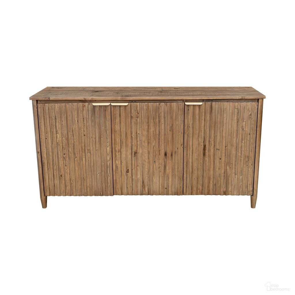 The appearance of Britanica Sideboard In Brown and Brass designed by LH Imports in the transitional interior design. This brown/brass piece of furniture  was selected by 1StopBedrooms from Britanica Collection to add a touch of cosiness and style into your home. Sku: BRT003B. Material: Reclaimed Pine.