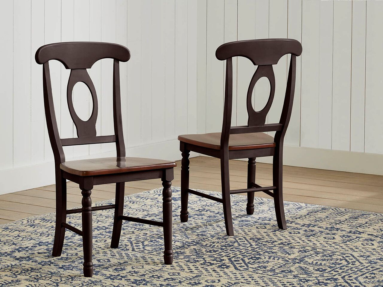 The appearance of British Isles Oak Black Napoleon Side Chair Set of 2 designed by A-America in the transitional interior design. This black piece of furniture was selected by 1StopBedrooms from British Isles Collection to add a touch of cosiness and style into your home. Sku: BRIOB2852. Material: Rubberwood. Chair Type: Side Chair.