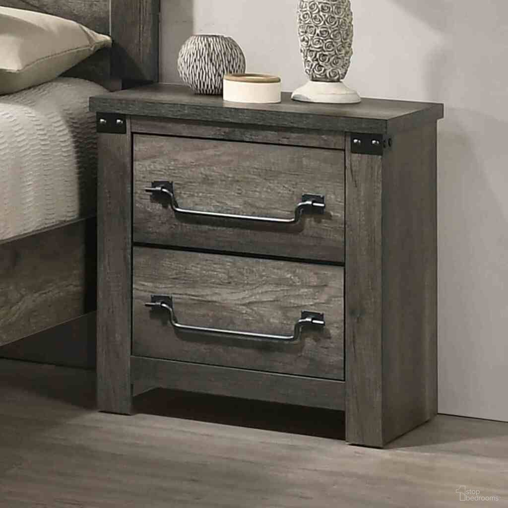 The appearance of Britonale Nightstand In Rustic Gray designed by Furniture of America in the rustic / southwestern interior design. This rustic gray piece of furniture was selected by 1StopBedrooms from Britonale Collection to add a touch of cosiness and style into your home. Sku: FM7218GY-N. Material: Melamine.