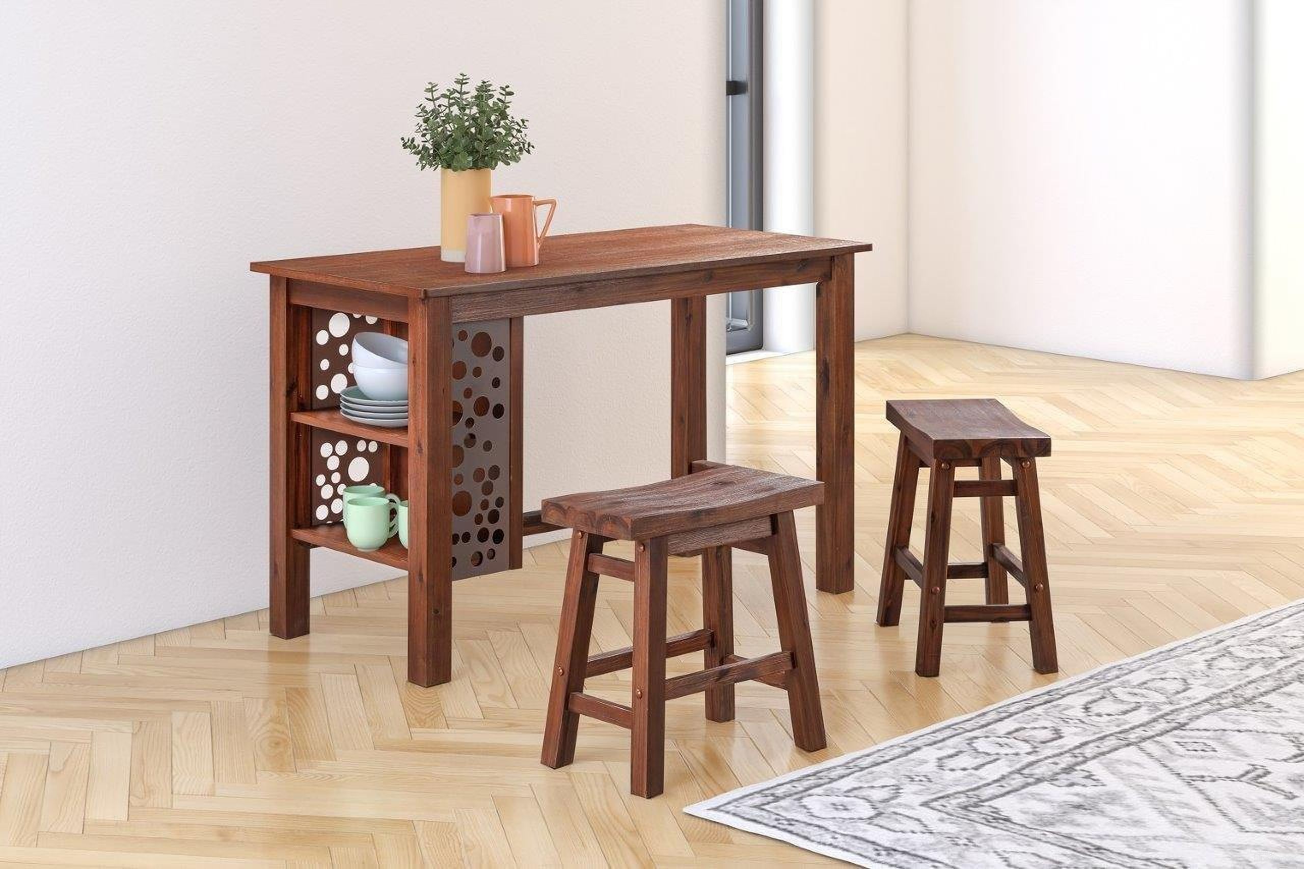 The appearance of Brittany 3 Piece Rectangular Dining Table Set In Chestnut Wire Brush designed by Boraam Industries in the rustic / southwestern interior design. This chestnut piece of furniture was selected by 1StopBedrooms from Brittany Collection to add a touch of cosiness and style into your home. Sku: 75318;75330. Material: Wood.