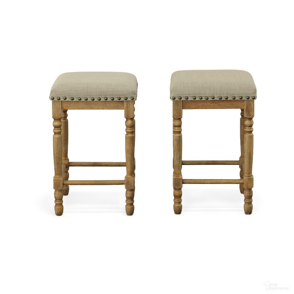 The appearance of Brittany Deluxe Barstools - Set of 2 In Vintage Honey and Linen Upholstery designed by Carolina Living in the traditional interior design. This vintage honey and linen piece of furniture was selected by 1StopBedrooms from Brittany Deluxe Collection to add a touch of cosiness and style into your home. Sku: BS-1626-UN-VHLN. Material: Rubberwood.